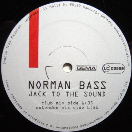 Norman Bass : Jack To The Sound (12")
