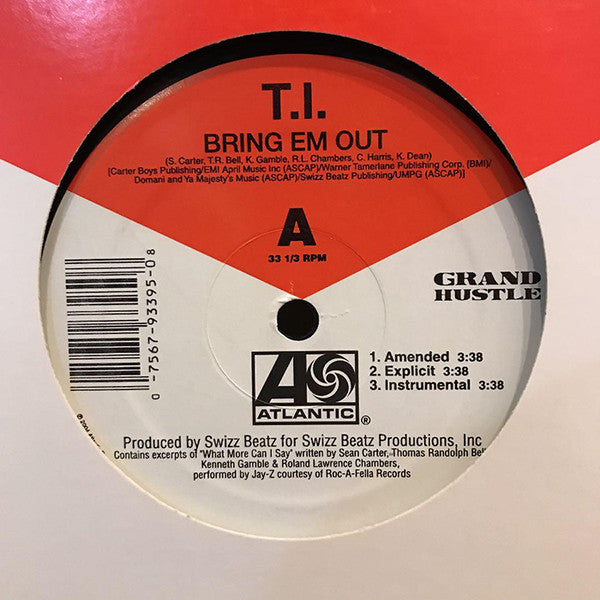 T.I. : Bring 'Em Out / You Don't Know Me (12", Promo)