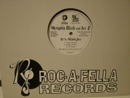 Memphis Bleek And Jay-Z / Diamonds In Da Rough : It's Alright / The Doe (12", Single, Promo)