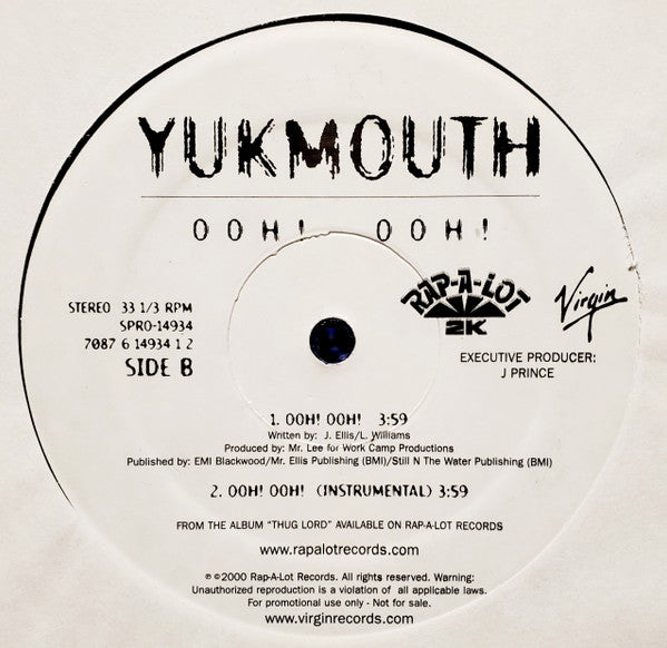 Yukmouth : Clap Yo Hands / Ooh! Ooh! (12", Promo)