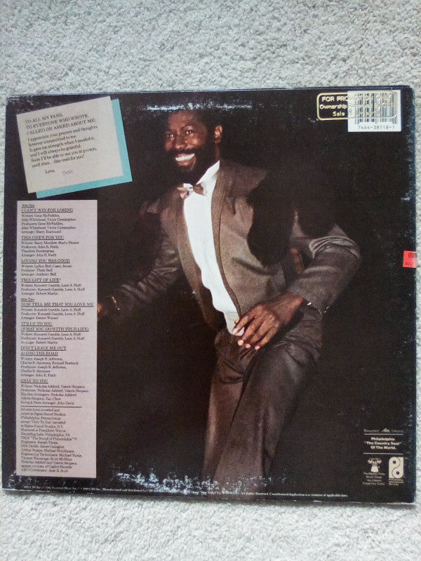 Teddy Pendergrass : This One's For You (LP, Album, Ter)