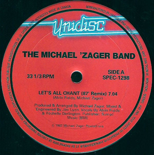 The Michael Zager Band / Lime (2) : Let's All Chant (87' Remix) / Angel Eyes (12", RE, Red)