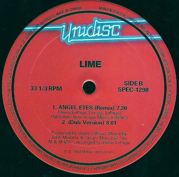 The Michael Zager Band / Lime (2) : Let's All Chant (87' Remix) / Angel Eyes (12", RE, Red)