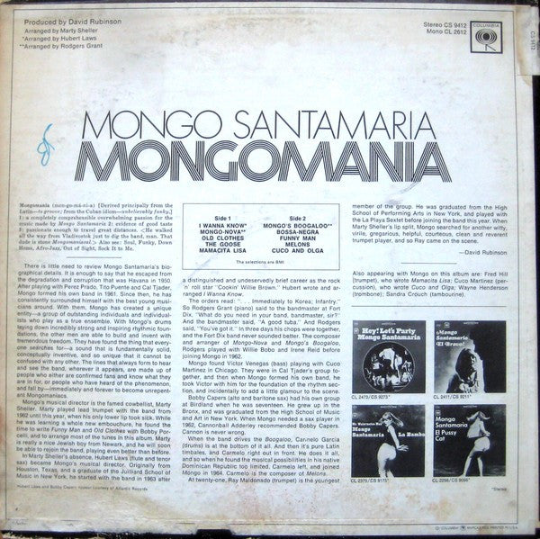 Mongo Santamaria : Mongomania (LP, Album, San)