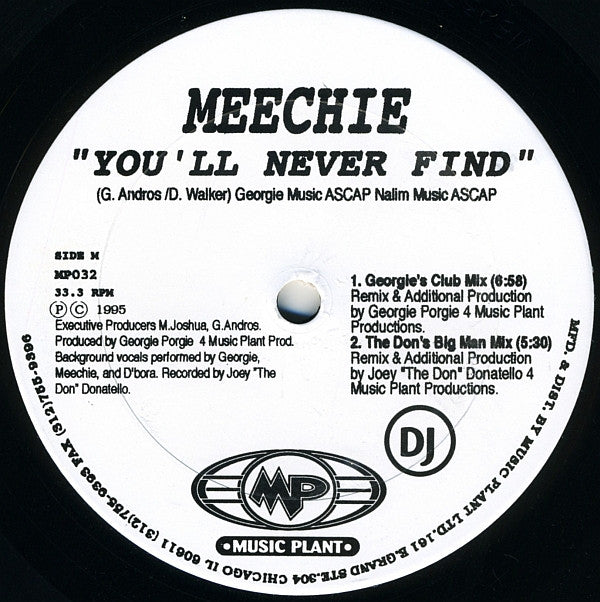 Meechie : You'll Never Find (12", Promo)