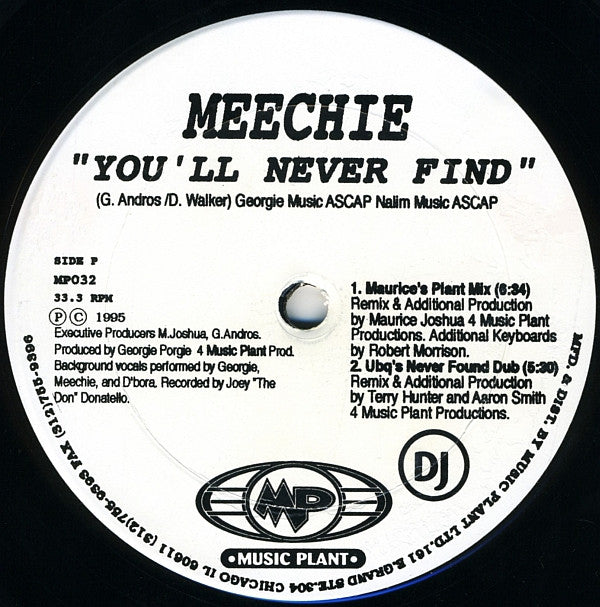 Meechie : You'll Never Find (12", Promo)