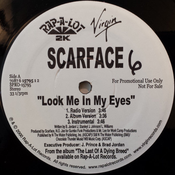 Scarface (3) : Look Me In My Eyes / Get Out (12", Single, Promo)