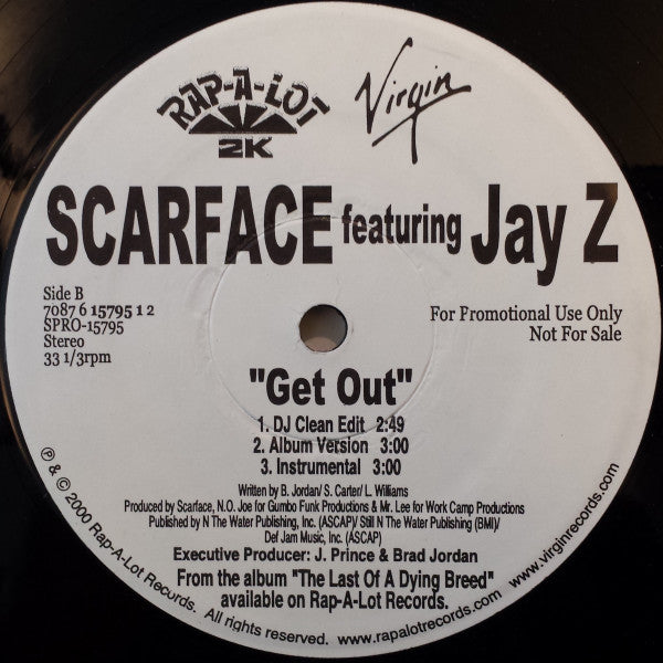 Scarface (3) : Look Me In My Eyes / Get Out (12", Single, Promo)