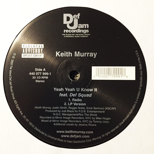 Keith Murray : Yeah Yeah U Know It (12", Single)