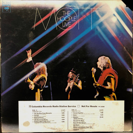 Mott The Hoople : Mott The Hoople Live (LP, Album, Promo, Ter)