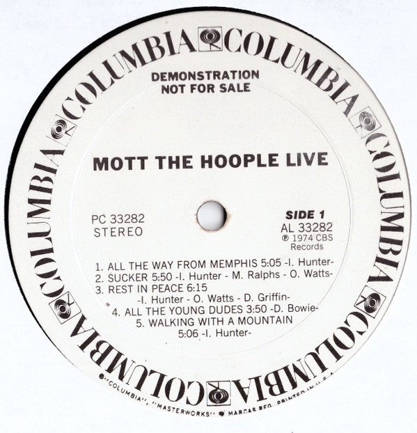 Mott The Hoople : Mott The Hoople Live (LP, Album, Promo, Ter)