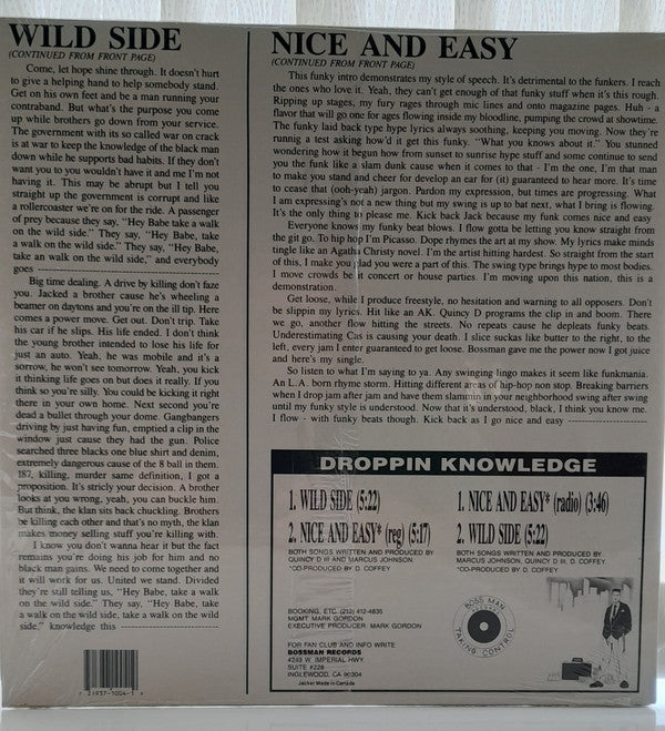 MC. Jr. Cas : Wild Side / Nice And Easy (12")