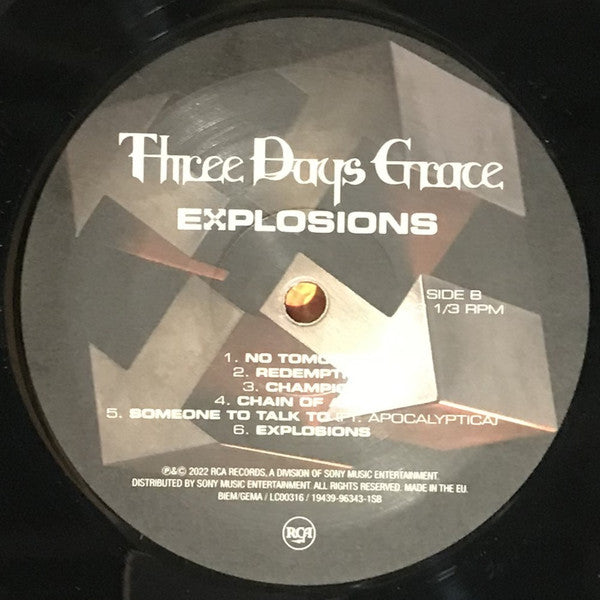 Three Days Grace : Explosions (LP, Album, Bla)