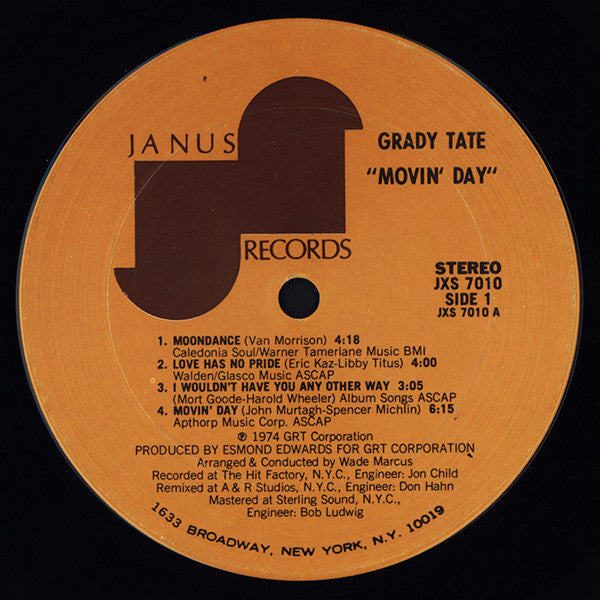 Grady Tate : Movin' Day (LP, Album)