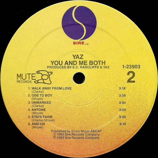 Yazoo : You And Me Both (LP, Album, All)