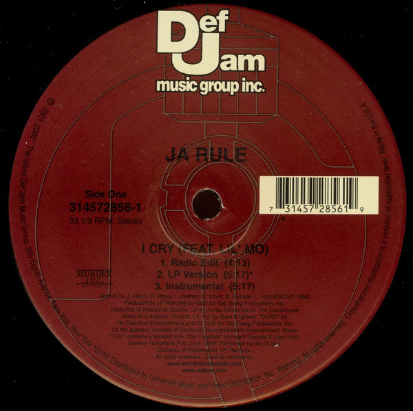 Ja Rule : I Cry (12")