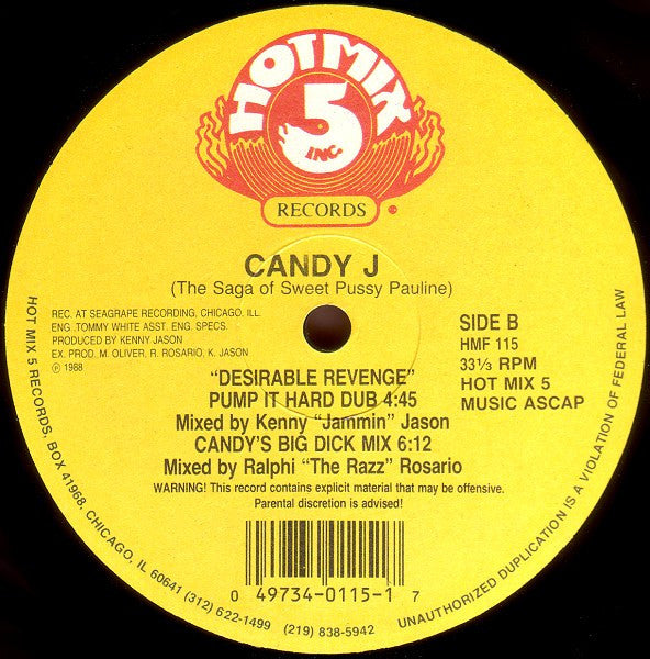 Candy J : Desirable Revenge (The Saga Of Sweet Pussy Pauline) (12")