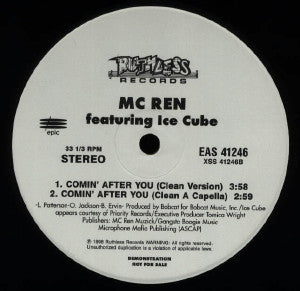 MC Ren : Comin' After You (12", Promo)