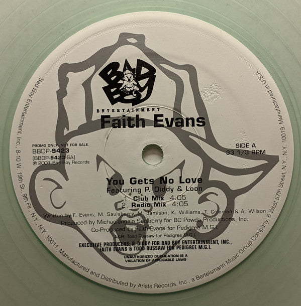 Faith Evans : You Gets No Love (12", Single, Promo, Min)