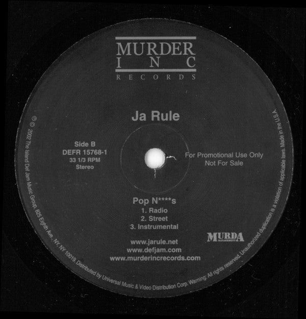 Ja Rule : Mesmerize / Pop N****s (12", Promo)