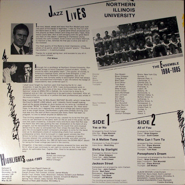 The Northern Illinois University Jazz Ensemble : Jazz Lives (LP, Album)