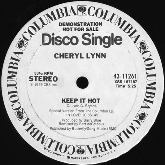 Cheryl Lynn : Keep It Hot / In Love (12", Single, Promo)