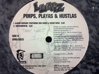 Luniz : Playa Hata / Pimps, Playas & Hustlas (12", Promo)