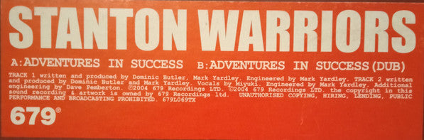 Stanton Warriors : Adventures In Success (12")