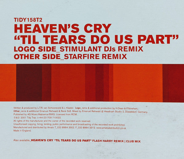 Heaven's Cry : Til Tears Do Us Part (12", Two)