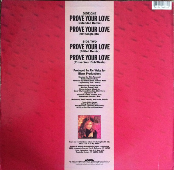 Taylor Dayne : Prove Your Love (12", Single)