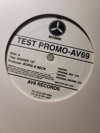 Boris & Beck : Higher - Test Promo (12", TP)