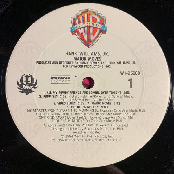 Hank Williams Jr. : Major Moves (LP, Album, Club, Car)