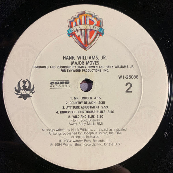 Hank Williams Jr. : Major Moves (LP, Album, Club, Car)