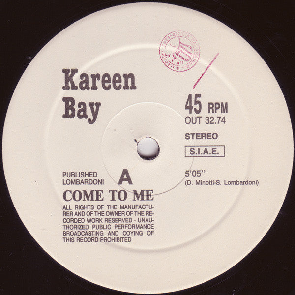 Kareen Bay : Come To Me (12")