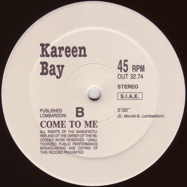 Kareen Bay : Come To Me (12")