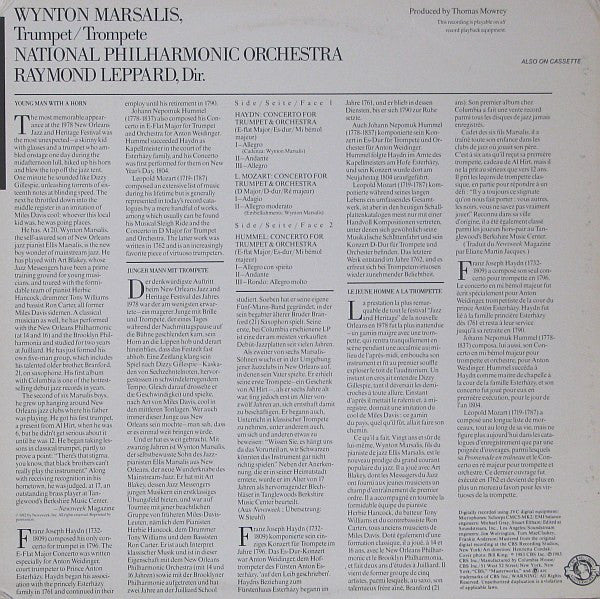 Wynton Marsalis, Raymond Leppard, National Philharmonic Orchestra - Joseph Haydn / Johann Nepomuk Hummel / Leopold Mozart : Trumpet Concertos (LP, Club)