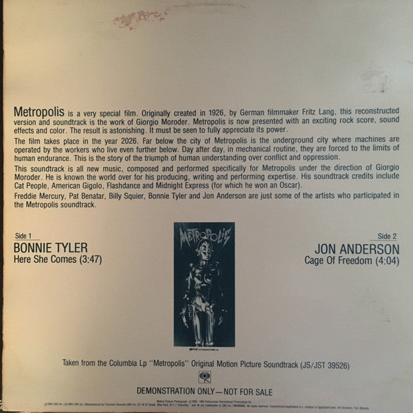 Various : Advance Selections From Metropolis (12", Promo)