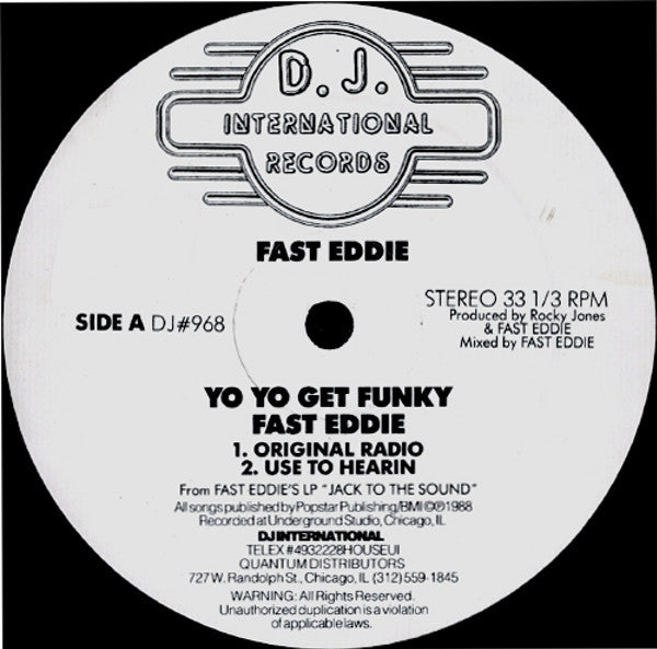 Fast Eddie* : Yo Yo Get Funky (12")