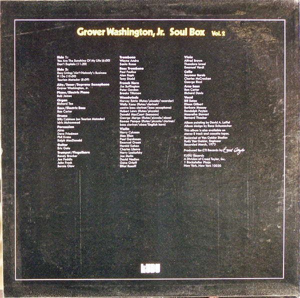 Grover Washington, Jr. : Soul Box Vol. 2 (LP, Album)