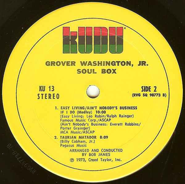 Grover Washington, Jr. : Soul Box Vol. 2 (LP, Album)