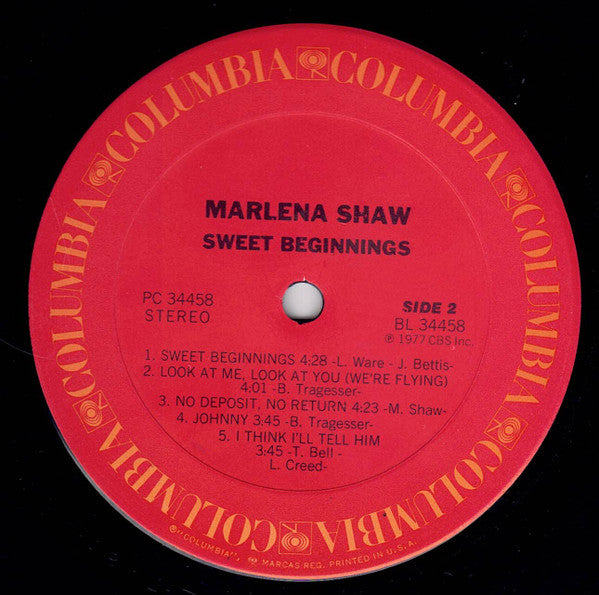 Marlena Shaw : Sweet Beginnings (LP, Album, Ter)