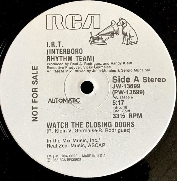 Interboro Rhythm Team : Watch The Closing Doors! (12", Promo)