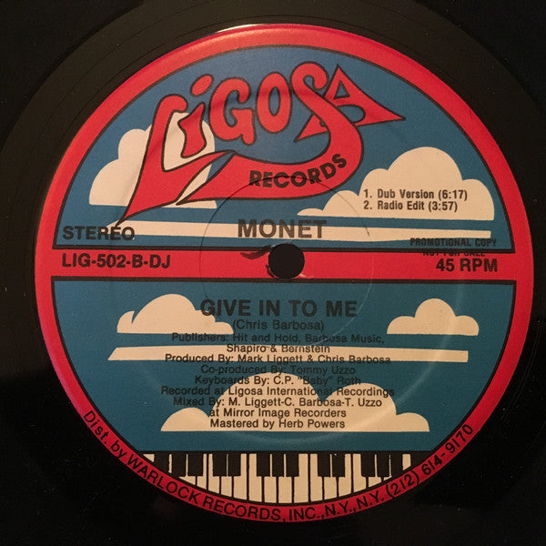 Monet : Give In To Me (12", Promo)