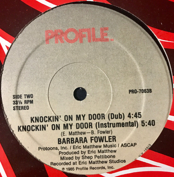 Barbara Fowler : Knockin' On My Door (12", Single)