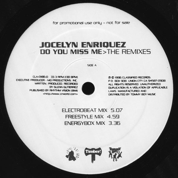 Jocelyn Enriquez : Do You Miss Me (The Remixes) (12", Promo)