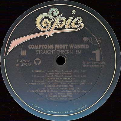 Comptons Most Wanted* : Straight Checkn 'Em (LP, Album)