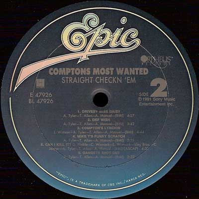 Comptons Most Wanted* : Straight Checkn 'Em (LP, Album)