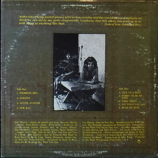 John & Beverley Martyn : The Road To Ruin (LP, Album, Promo)