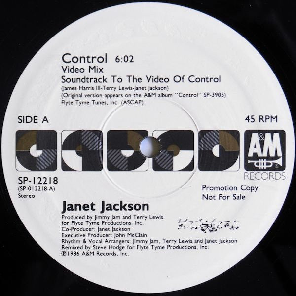 Janet Jackson : Control (Video Mix: Soundtrack To The Video Of Control) (12", Single, Promo)