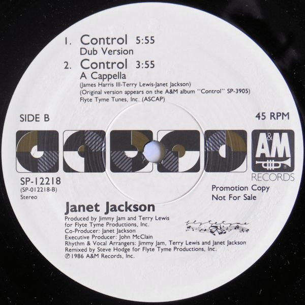 Janet Jackson : Control (Video Mix: Soundtrack To The Video Of Control) (12", Single, Promo)